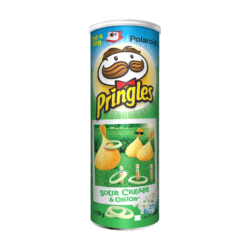Pringles Sour Cream & Onion Flavour Savoury Crisps Chips Snack 165g