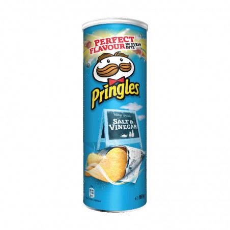 Pringles Salt & Vinegar Flavour Savoury Crisps Chips Snack 165g