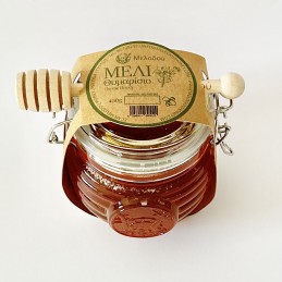 Melodou Thyme Honey Glass Jar With Wooden Honey Dipper 450g