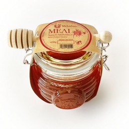 Melodou Wild Flower Honey Glass Jar With Wooden Honey Dipper 450g