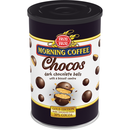 Frou Frou Morning Coffee Dark Chocolate Chocos Tin 400g