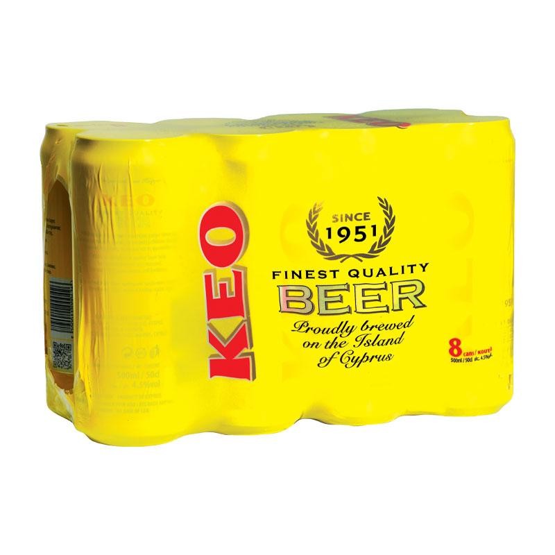 KEO Beer Tins Cans 8 x 500ml