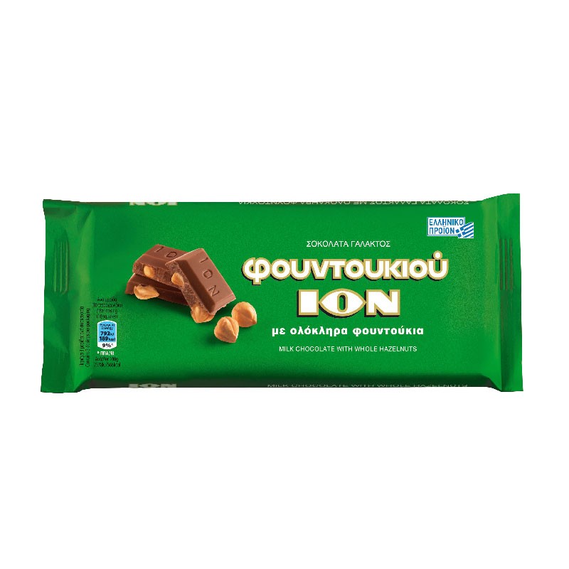 ION Milk Chocolate Fountoukiou with Whole Hazelnuts 100g