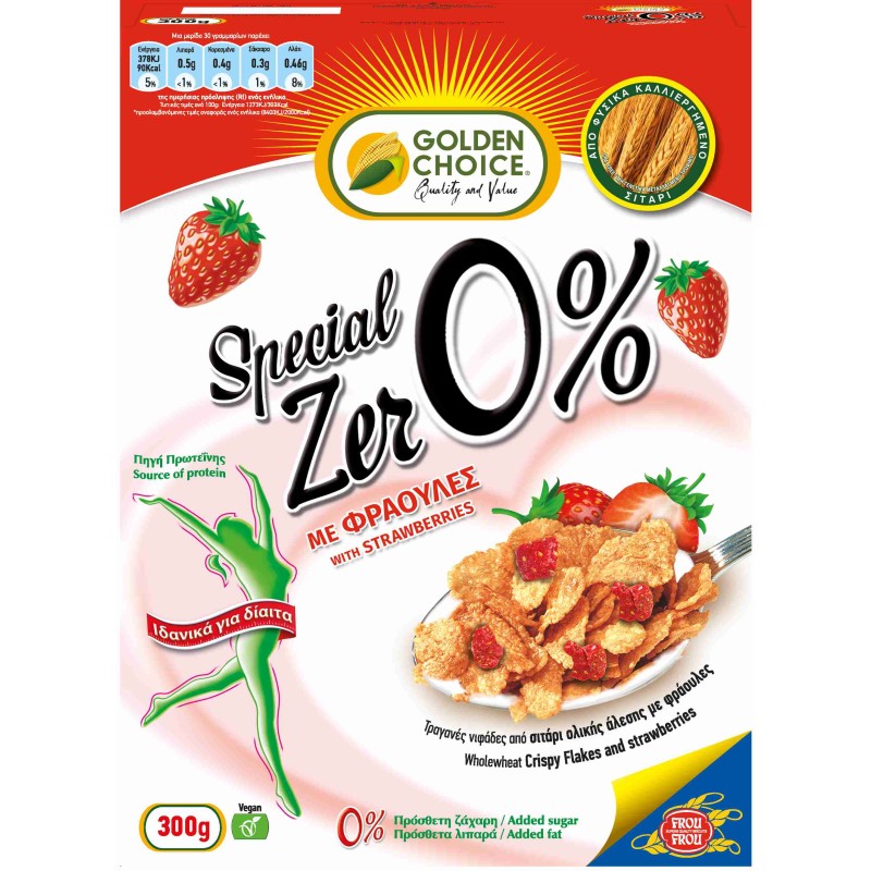 Golden Choice Special Zero Cereals with Strawberries 300g