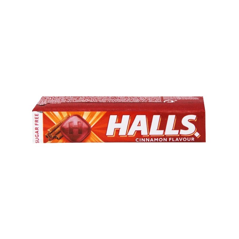 Halls Sugar Free Cough Relief Drops Sweets Cinnamon 32g