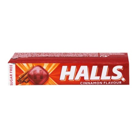 Halls Sugar Free Cough Relief Drops Sweets Cinnamon 32g