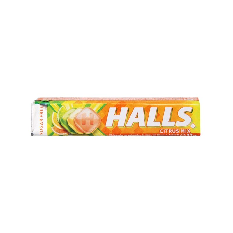 Halls Sugar Free Cough Relief Drops Sweets Citrus Mix 32g