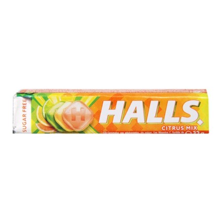 Halls Sugar Free Cough Relief Drops Sweets Citrus Mix 32g