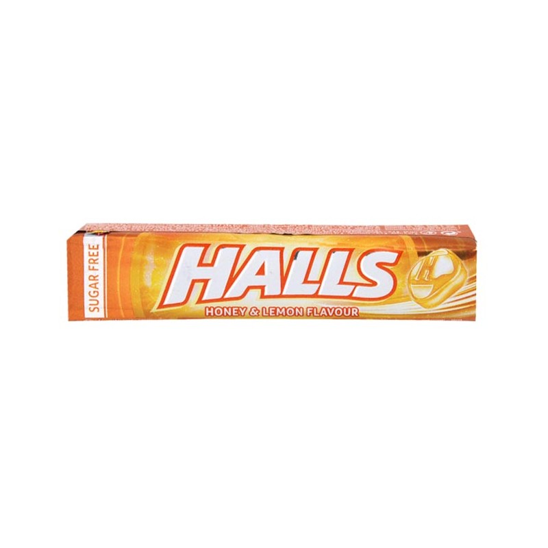 Halls Sugar Free Cough Relief Drops Sweets Honey and Lemon 32g