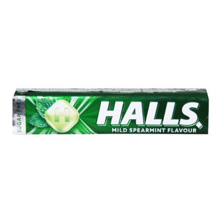Halls Sugar Free Cough Relief Drops Sweets Mild Spearmint 32g