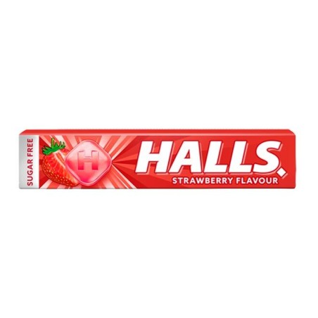 Halls Sugar Free Cough Relief Drops Sweets Strawberry 32g