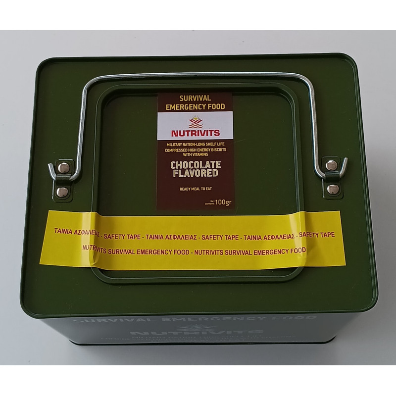 Survival Emergency Food Military Ration Chocolate Flavoured Tin Top 40 x 100g