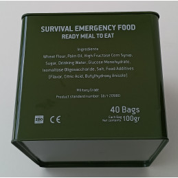Survival Emergency Food Military Ration Chocolate Flavoured Tin Ingredients 40 x 100g