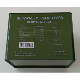 Survival Emergency Food Military Ration Chocolate Flavoured Tin Nutrional Facts 40 x 100g