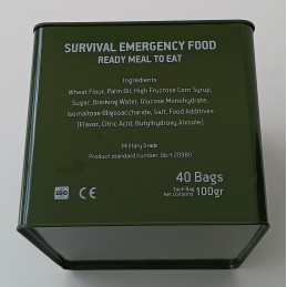 Survival Emergency Food Military Ration Fruit Flavoured Tin Ingredients 40 x 100g