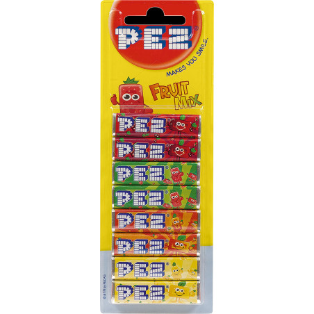 PEZ Fruit Flavoured Candy Sweets Refill 8-Pack 8 pieces x 8,5g
